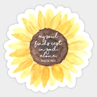 Psalm 62:1 Sunflower Sticker